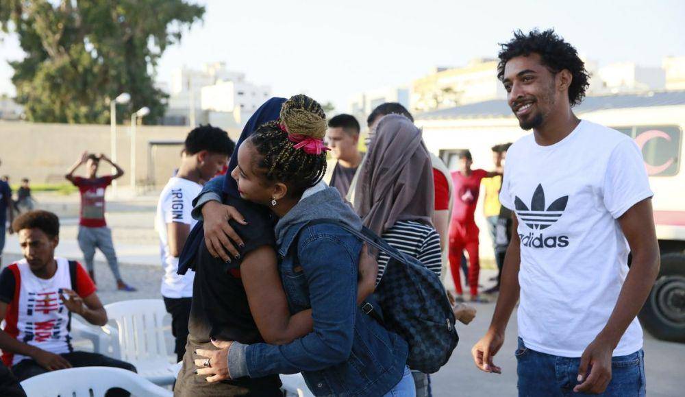 Pengungsi yang dievakuasi dari Libya ke Rwanda pada 2019. (unsmil.unmissions.org)