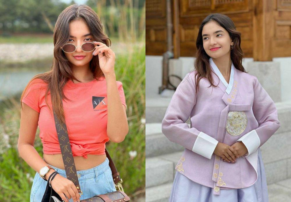 9 Potret Stunning Anushka Sen di Korsel, Kerja sambil Liburan
