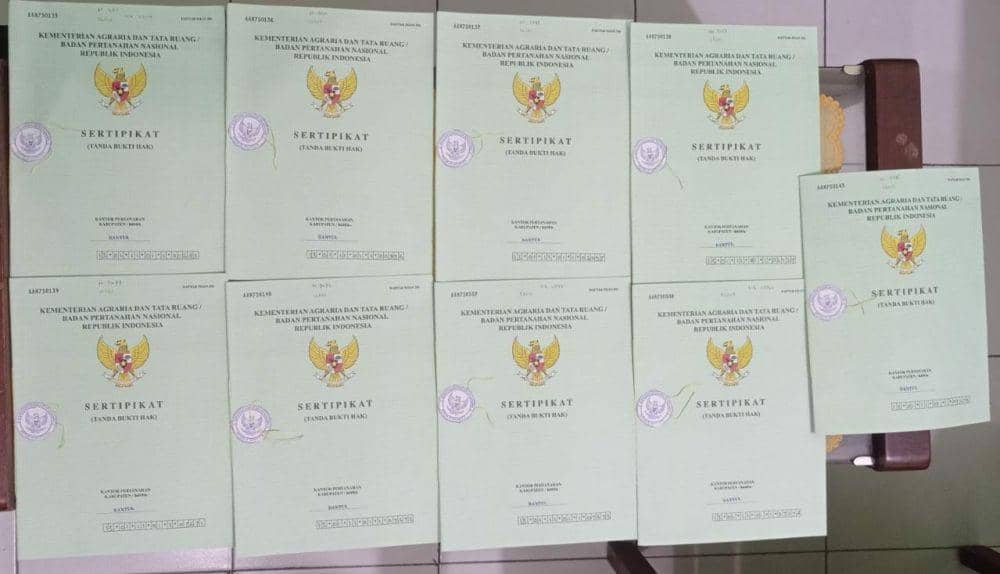Dublikat sertifikat milik warga yang tanahnya terdampak proyek pembangunan Jembatan Suko yang dokumennya sempat hilang kini sudah selesai diurus Pemkab Bantul.(doc istimewa)