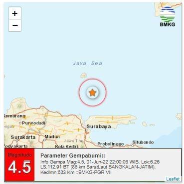 Bangkalan Diguncang Gempa, Tapi Tidak Dirasakan Warga