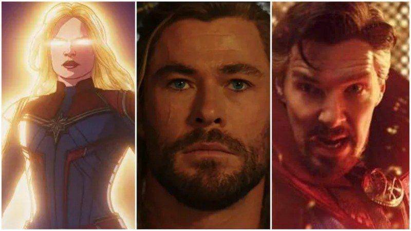 Captain Marvel, Thor, Doctor Strange. (Dok. Marvel Studio/What If, Thor: Love and Thunder, Doctor Strange 2)