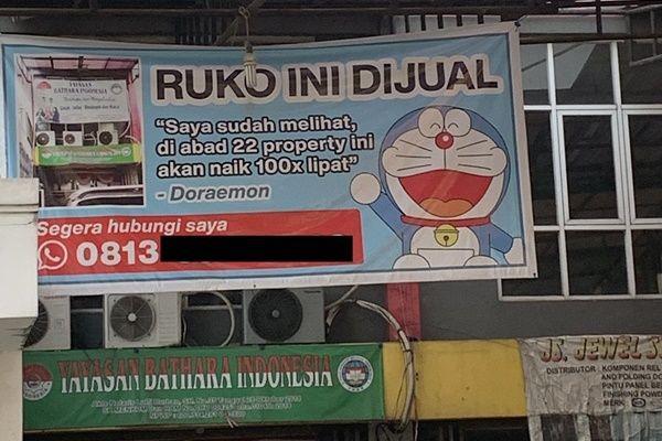 Viral Jual Ruko 'Dibantu' Doraemon, Pemiliknya Curhat Sedih