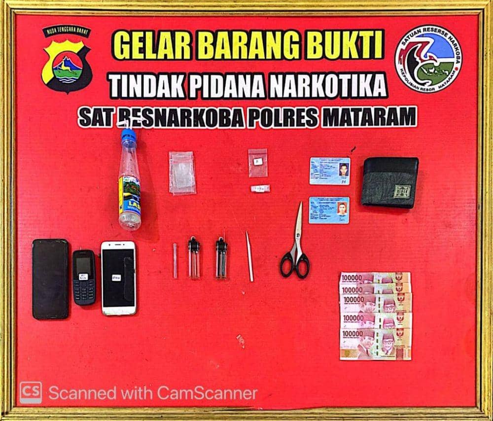 Barang bukti yang diamankan polisi (Dok. Polresta Mataram)