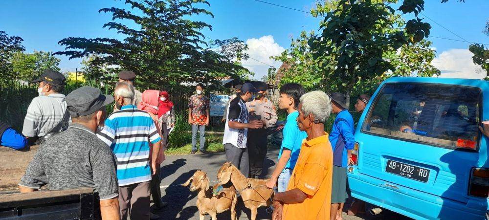 Masih ada pedagang ternak berjualan disekitar pasar hewan yang ditutup.(doc.Dinas Perdagangan Gunungkidul)