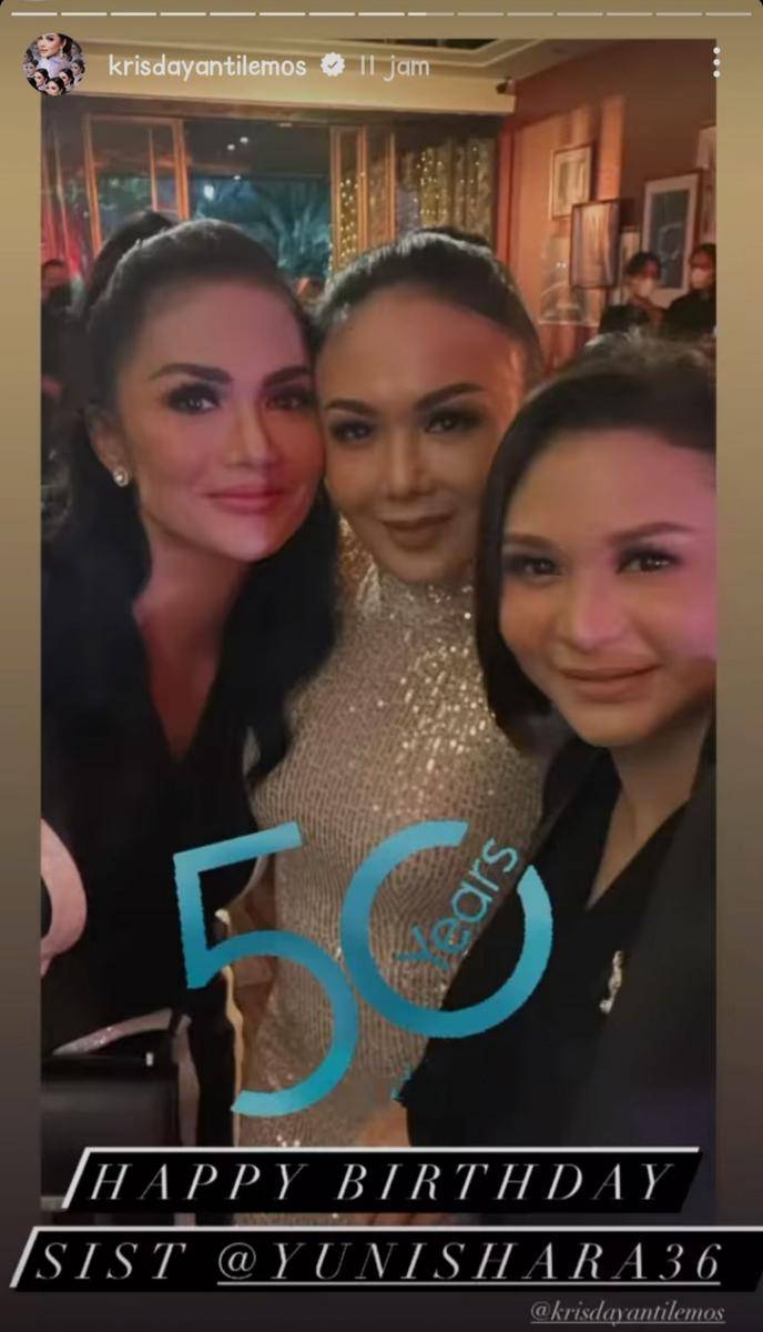 Momen ultah Yuni Shara. (instagram.com/krisdayantilemos)