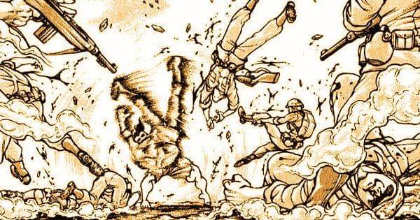 Yuichirou melawan para prajurit ( Dok. Akita Shoten / Baki the Grappler )