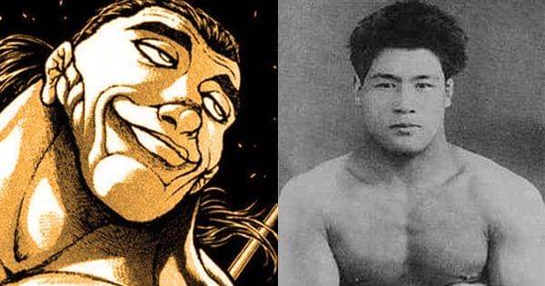 Desain Yuichirou berdasarkan tokoh judoka Masahiko Kimura ( Dok. Akita Shoten / Hanma Baki ) ( Dok. Judo Info / Masahiko Kimura )