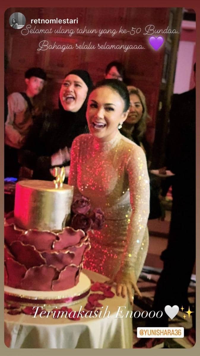 potret ultah Yuni Shara ke-50 (instagram.com/retnomlestari)