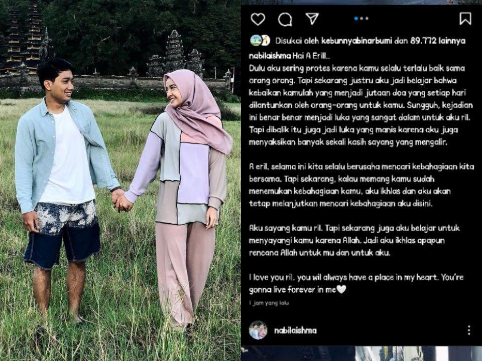 10 Kenangan Manis Nabila Ishma Bersama Eril, Tulis Pesan Menyentuh