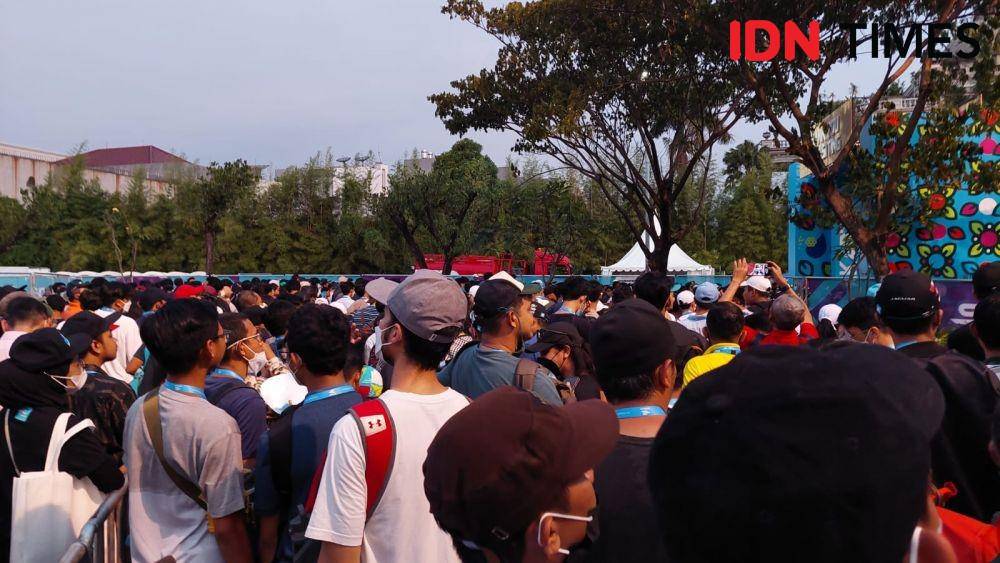 Terjadi penumpukan di pintu keluar Formula E hingga 1 jam lebih. (IDN Times/Uji Sukma Medianti)