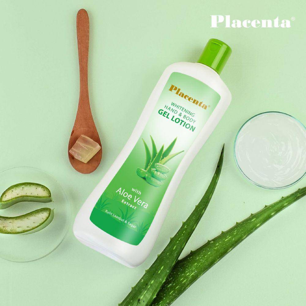 Placenta Hand &am; Body Gel Lotion Aloe Vera (shopee.co.id/sparindomustikastore)