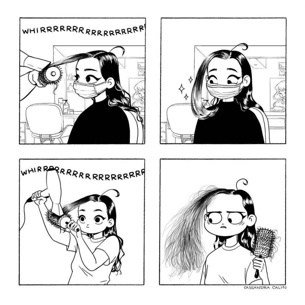 Ilustrasi cewek berdandan. (instagram.com/cassandracalin)
