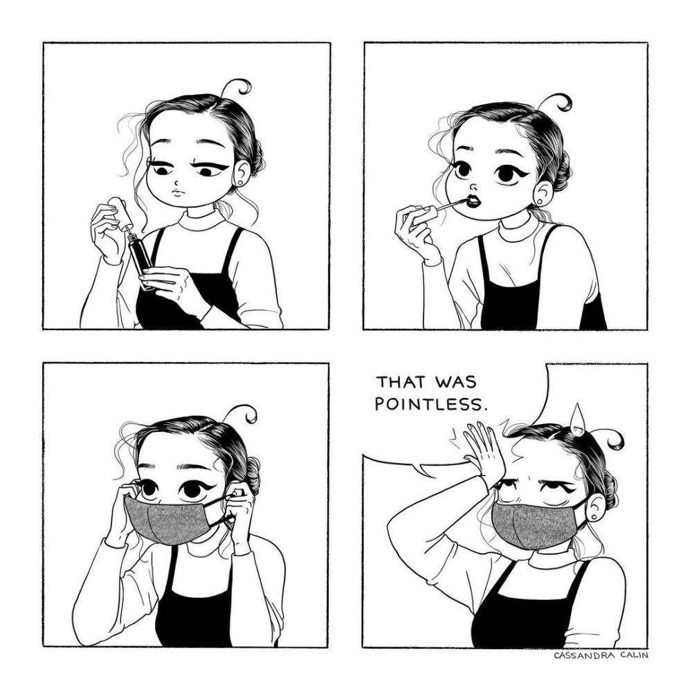 Ilustrasi cewek berdandan. (instagram.com/cassandracalin)