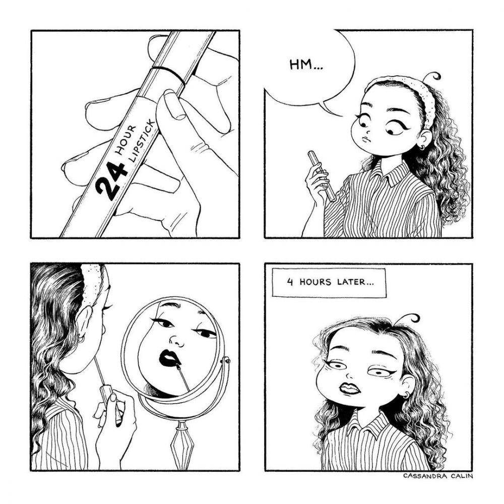 Ilustrasi cewek berdandan. (instagram.com/cassandracalin)