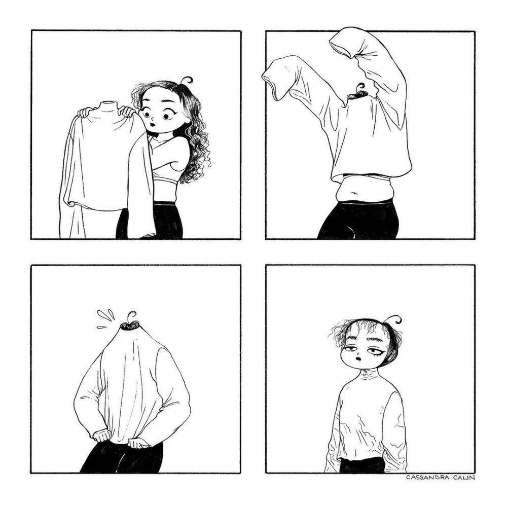Ilustrasi cewek berdandan. (instagram.com/cassandracalin)