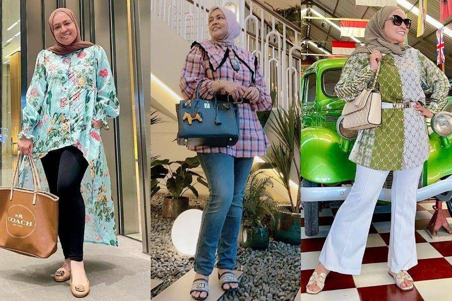 OOTD hijab dan shirt ala Astrid Kuya (instagram.com/astridkuya)