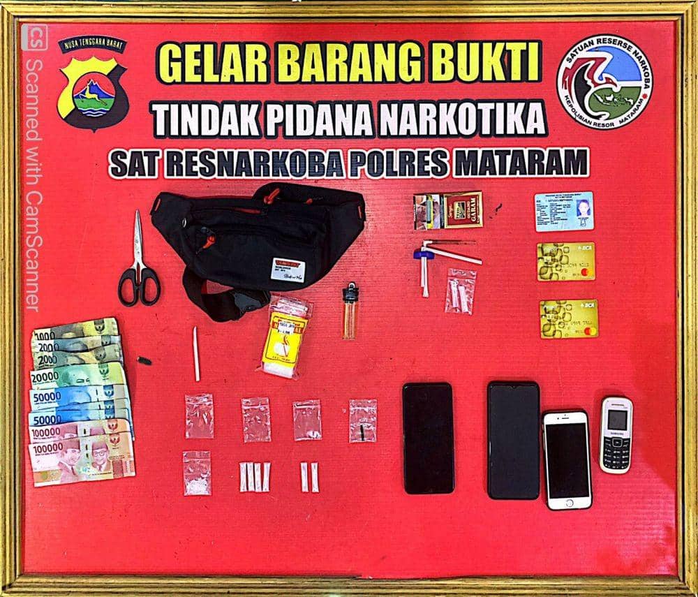 Barang bukti yang diamankan polisi. (Dok. Polresta Mataram)