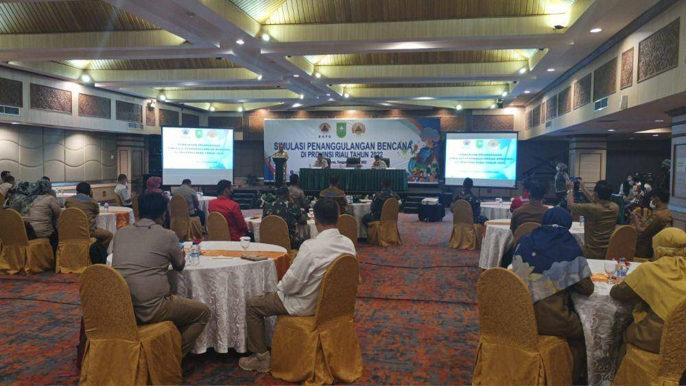 Simulasi Penanggulangan Bencana di Provinsi Riau, Selasa (7/6/2022). (Dok. BNPB).