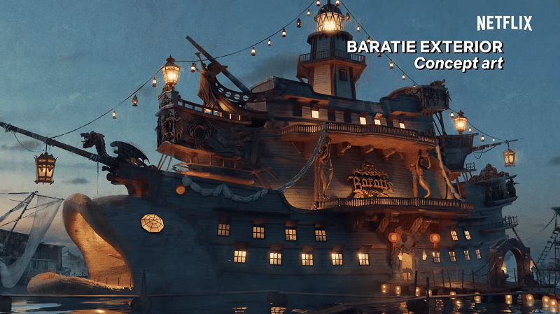 Konsep Baratie versi One Piece Netflix. (youtube.com/Netflix)