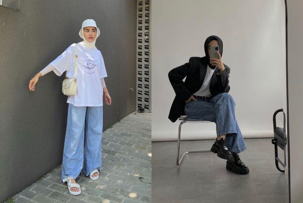 10 OOTD Hijab Boyish Ala Selebgram Aghnia dan Intan, Cool!
