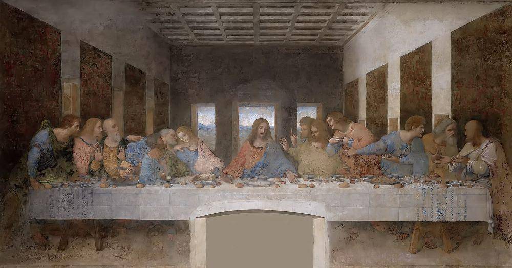 lukisan Leonardo da Vinci yang mengalami restorasi (The Last Supper karya Leonardo Da Vinci)