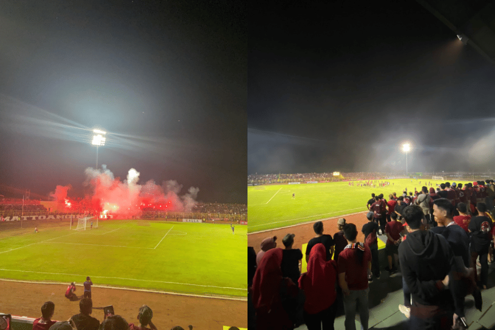 Suasana Stadion Gelora BJ Habibie Parepare saat menggelar laga uji coba PSM Makassar versus Sulut United, Senin 6 Juni 2022. (Dok. Andi Muhammad Rafsandi)