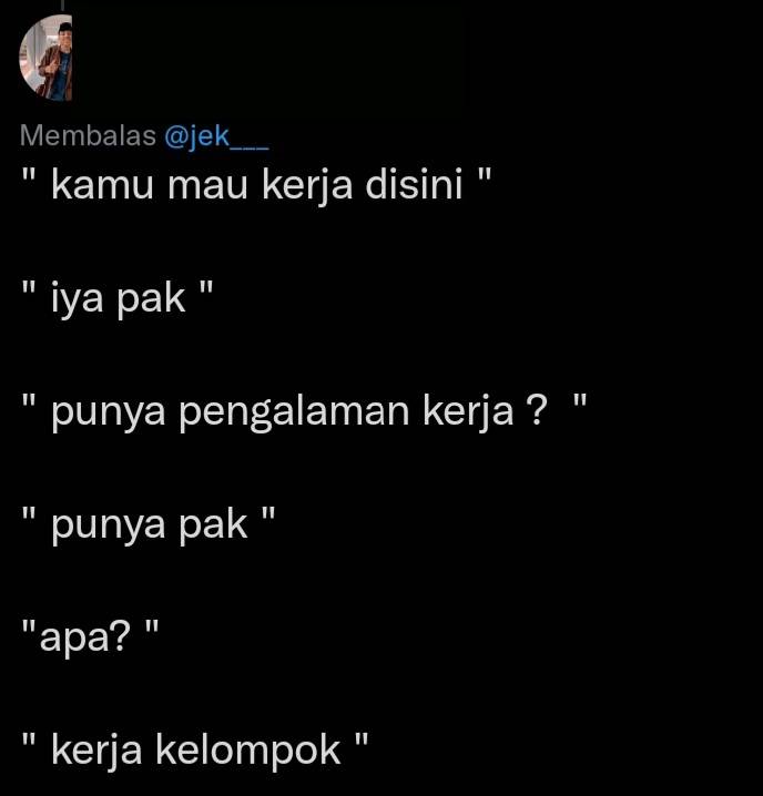 jawaban lucu saat wawancara kerja (twitter.com/zadafikr)