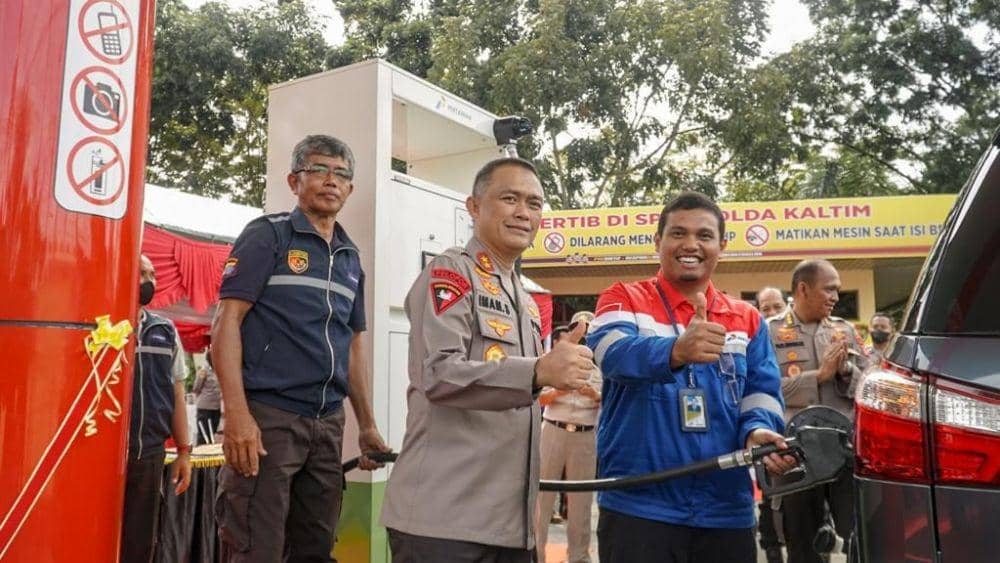 Pertamina Resmikan Stasiun Pengisian Bahan Bakar Polri di Balikpapan. Foto Pertamina