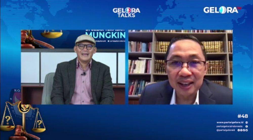 Ketua Umum Partai Gelora Indonesia Anis Matta dalam diskusi bertajuk "Menakar Pileg dan Pilpres 2024 Terpisah (Kembali): Mungkinkah? yang digelar Partai Gelora Indonesia, Rabu (8/7/2022). (Zoom/geloraTV).