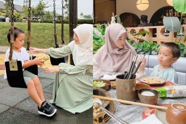 10 Potret Kompak Larissa Chou Momong Anak, Single Mom Tangguh!
