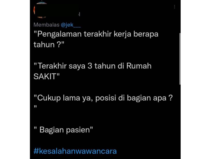 jawaban lucu saat wawancara kerja (twitter.com)