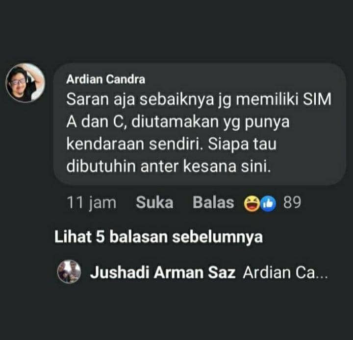 kualifikasi loker gak rasional (facebook.com/Harry Setiawan)