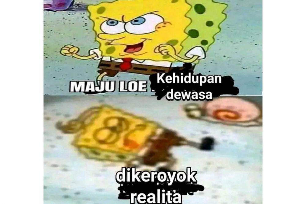meme Spongebob maju lo (instagram.com/memecringe.id)