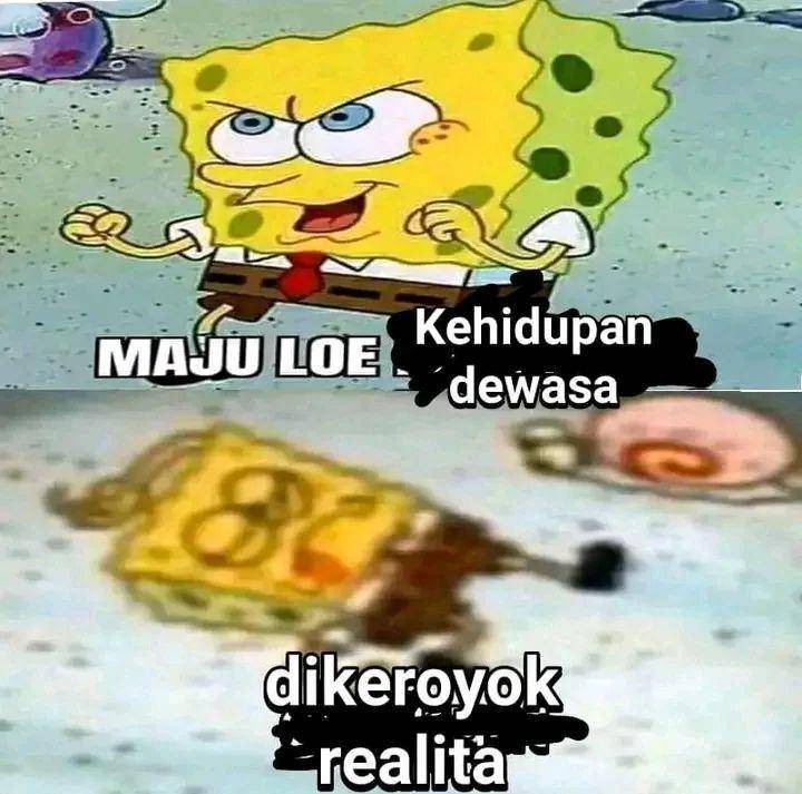 meme Spongebob maju lo (instagram.com/memecringe.id)