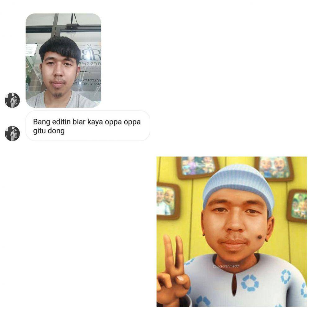 minta edit jadi ganteng (instagram.com/victorahmadd)