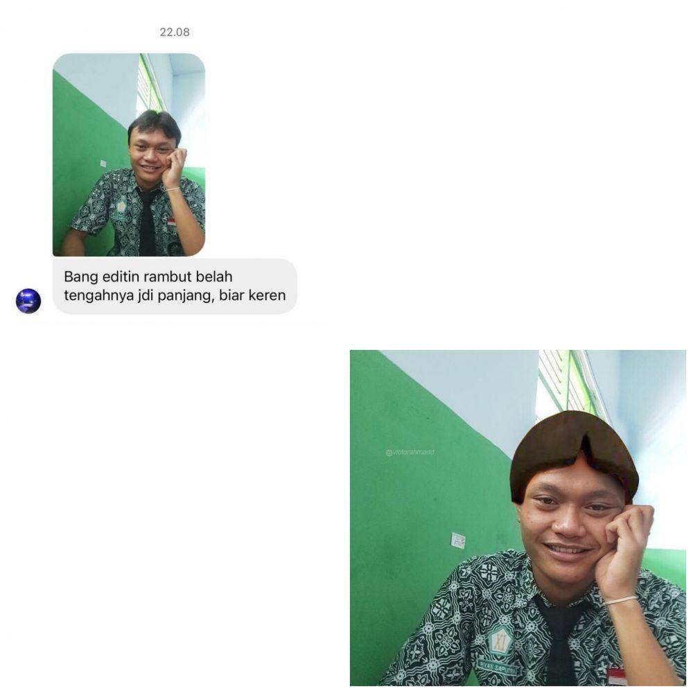 minta edit jadi ganteng (instagram.com/victorahmadd)