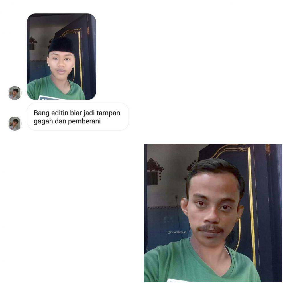 minta edit jadi ganteng (instagram.com/victorahmadd)