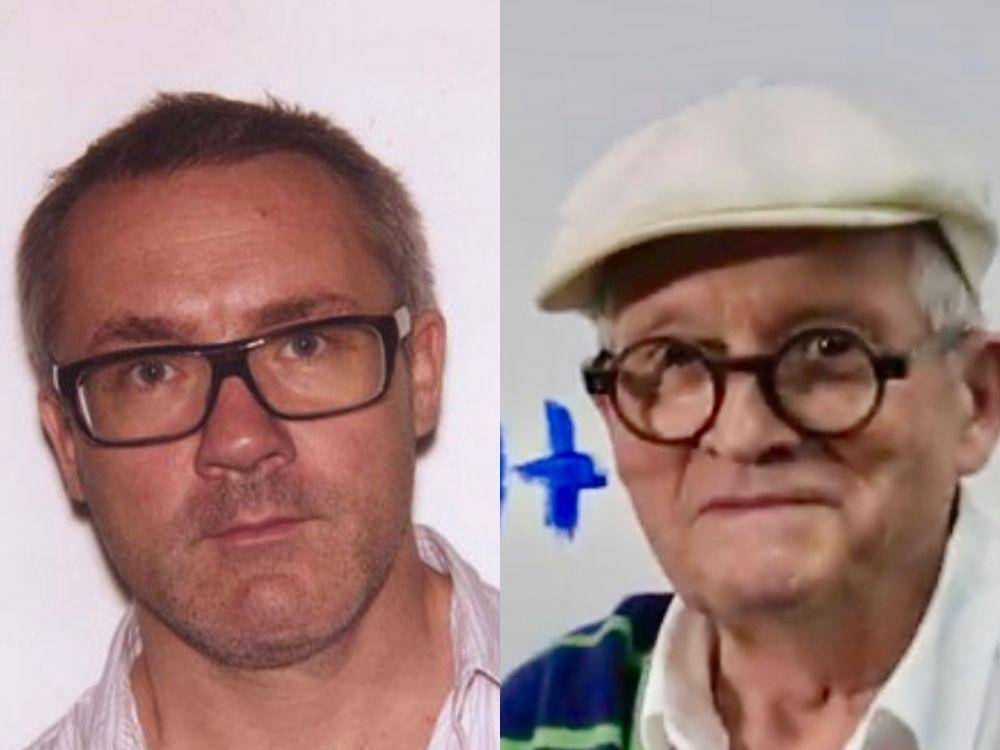 potret Damien Hirst (kiri) dan David Hockney (commons.wikimedia.org | youtube.com/ Connaissance des Arts)