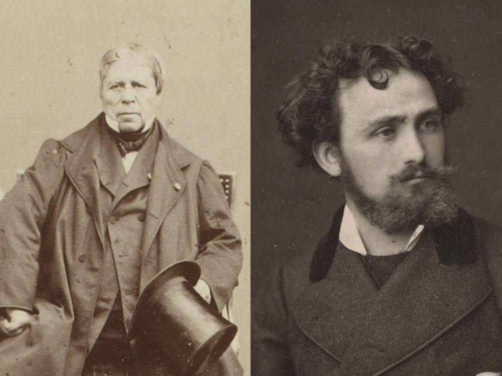 potret Jean-Auguste-Dominique Ingres (kiri) dan potret pelukis Prancis Henry-Eugène Delacroix (commons.wikimedia.org/Bibliothèque nationale de France | commons.wikimedia.org/Anonymous)