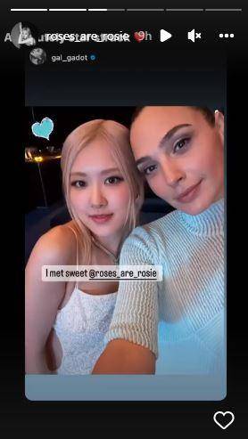 Insta story Rose bersama Gal Gadot (dok. instagram/roses_are_rosie)