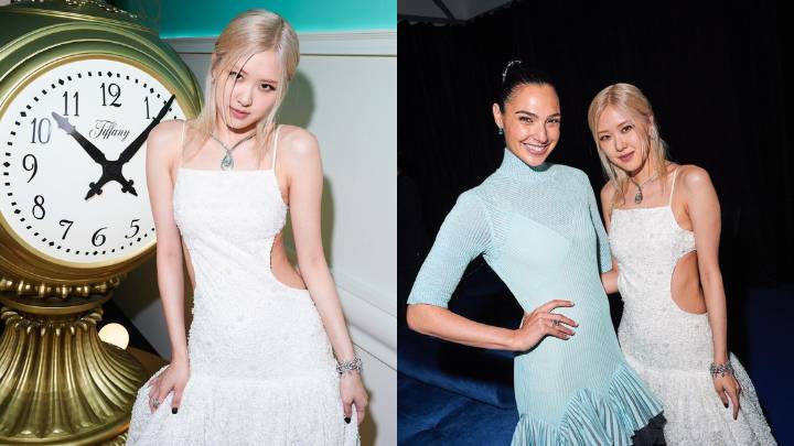 Rose Blackpink di Saatchi Galery (dok. instagram.com/saskialawaks) | Rose dan Gal Gadot di acara pameran terbaru Tiffany and Co  (dok. instagram.com/saskialawaks)