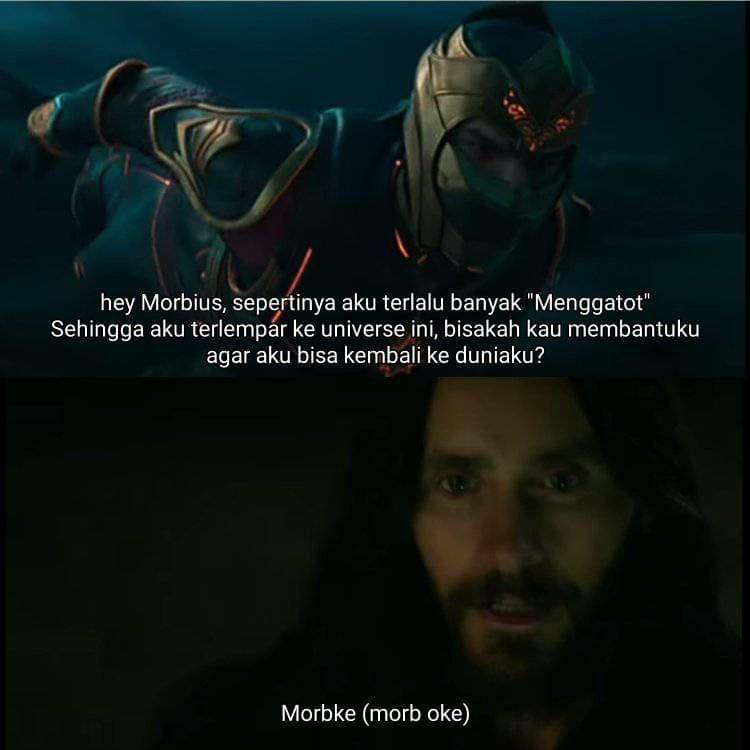 Gatotkaca nyasar ke dunia Morbius  ( Dok. facebook.com/Diansyah)