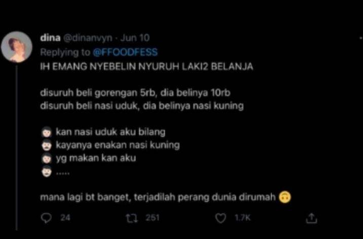 cowok disuruh belanja (twitter.com/dina)