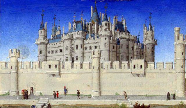 gambar bangunan Museum Louvre sebagai istana (commons.m.wikimedia.org/Limbourg brothers)