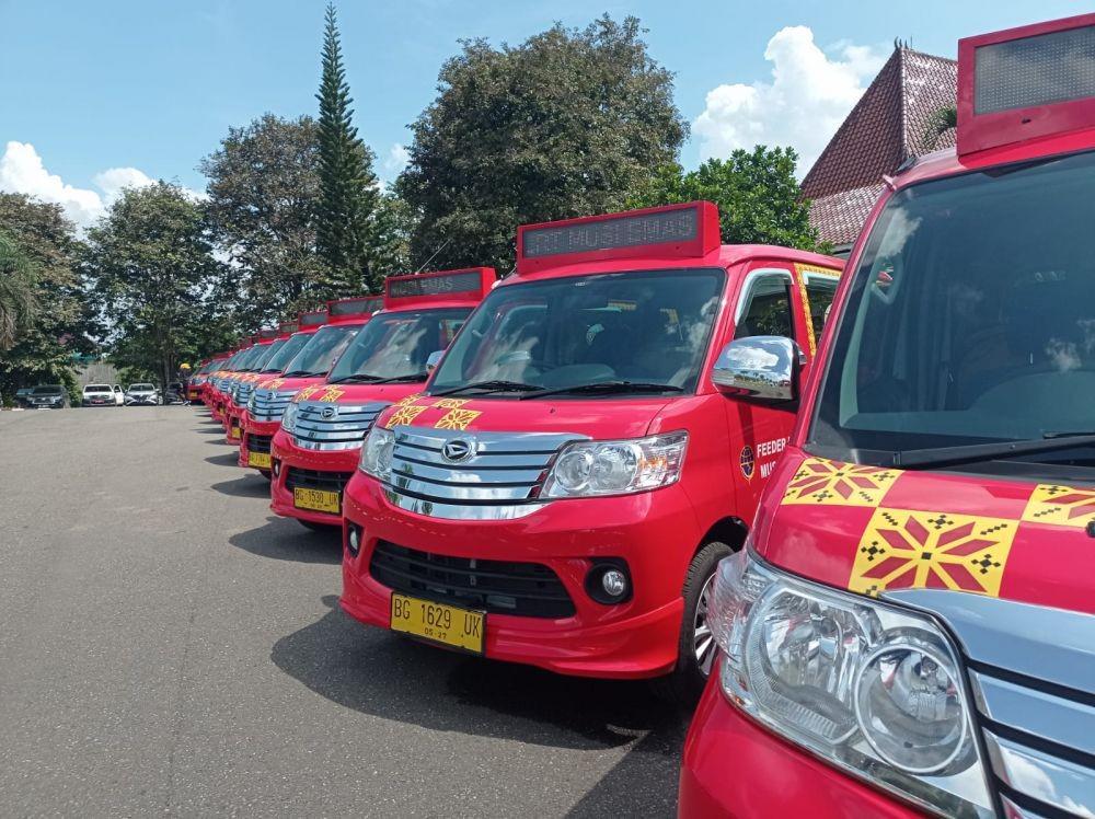 Kontingen Fornas VI Sumsel Gunakan Angkot Jadi Alat Transportasi