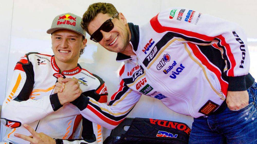 Jack Miller dan Lucio Cecchinello, pemilik LCR Honda. (motogp.com)
