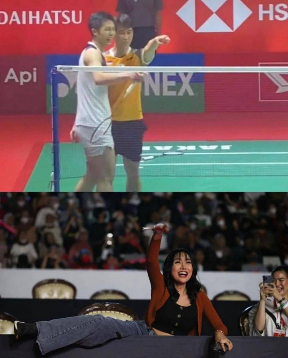 artis nonton badminton (Instagram.com/lucintaluna_manjalita)