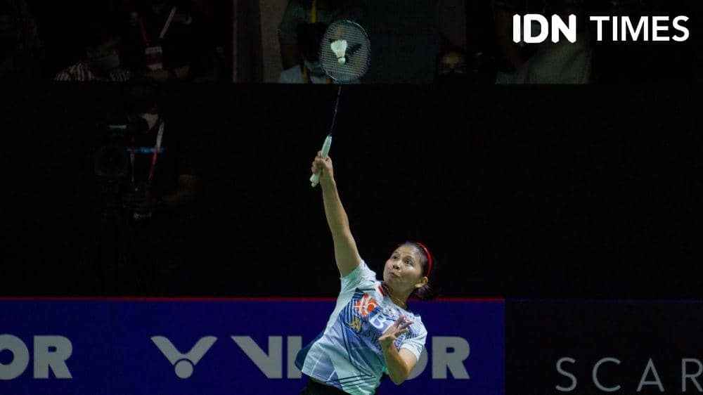 Greysia Polii di laga eksibisi dalam acara perpisahannya di Istora Senayan (IDN Times/Tata Firza)