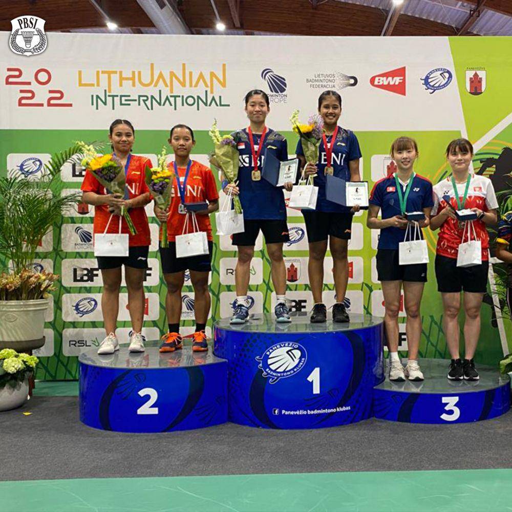 podium ganda putri Lithuanian International 2022 (instagram.com/badminton.ina)