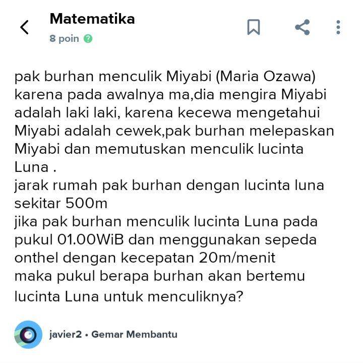 pertanyaan nyeleneh Brainly (brainly.co.id/mapel/matematika)